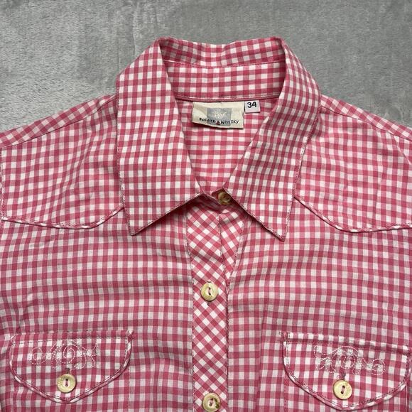 Vintage Spieth & Wensky Women's Blouse Size S Coastal Cowgirl Gingham Embroidery - Picture 4 of 10